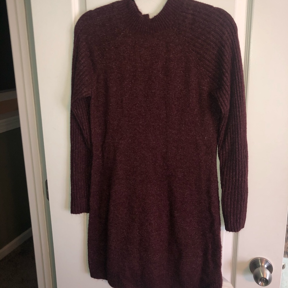Burgundy sweater dress